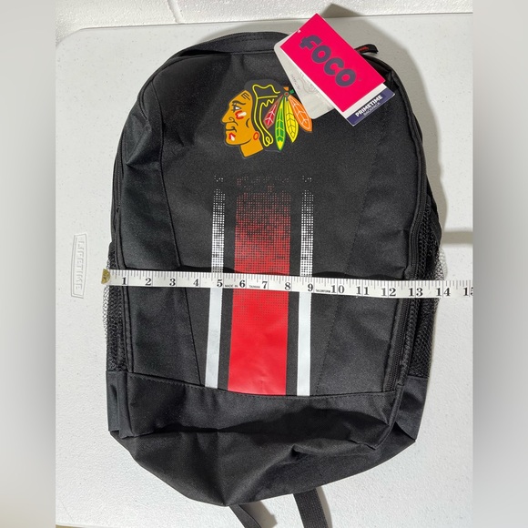 NHL FOCO USA Chicago Blackhawks Backpack NWT Black - Picture 5 of 12